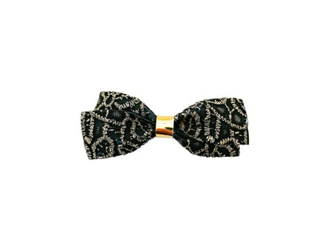 Avery Black with Gold Lace Trim