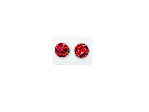 Earring Pearled Red