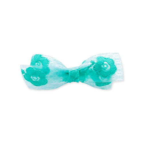 Avery Turquoise Lace Floral Pool Bow