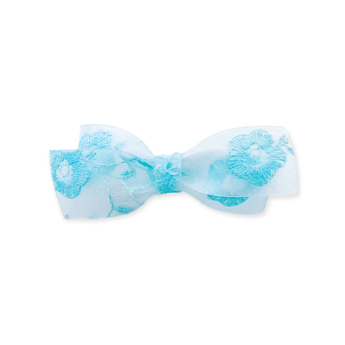 Avery Light Blue Lace Floral Pool Bow